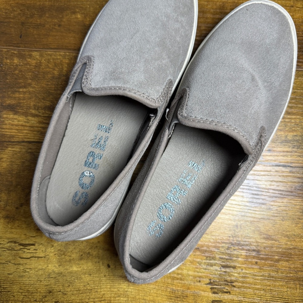 Sorel Ella NL2873-005 Ash Brown Suede Slip On Sneakers Womens 6.5 - Picture 5 of 7